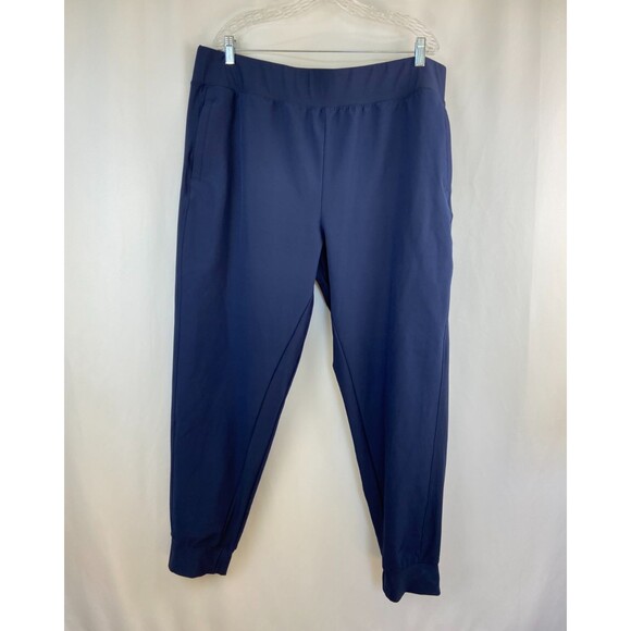 Eddie Bauer Women's XL Blue Stretch Pull On Lightweight Travel Jogger Pants Soft - Picture 1 of 9